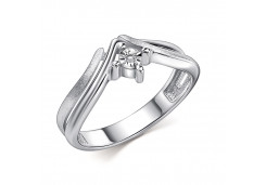 Серебряное кольцо с бриллиантом