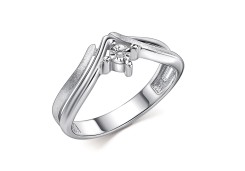 Серебряное кольцо с бриллиантом