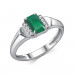 Серебряное кольцо с агатом зеленым