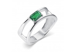 Серебряное кольцо с агатом зеленым