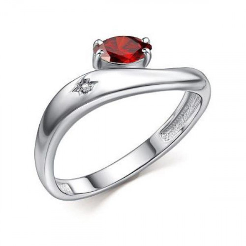 Серебряное кольцо с гранатом
