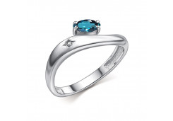 Серебряное кольцо с лондон топазом