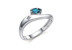 Серебряное кольцо с лондон топазом