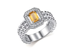 Серебряное кольцо с цитрином