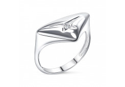 Серебряное кольцо с бриллиантом