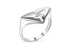Серебряное кольцо с бриллиантом