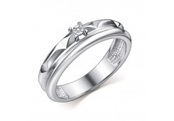 Серебряное кольцо с бриллиантом