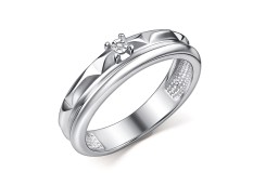 Серебряное кольцо с бриллиантом