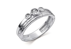 Серебряное кольцо с бриллиантом