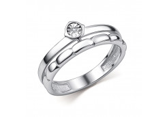 Серебряное кольцо с бриллиантом