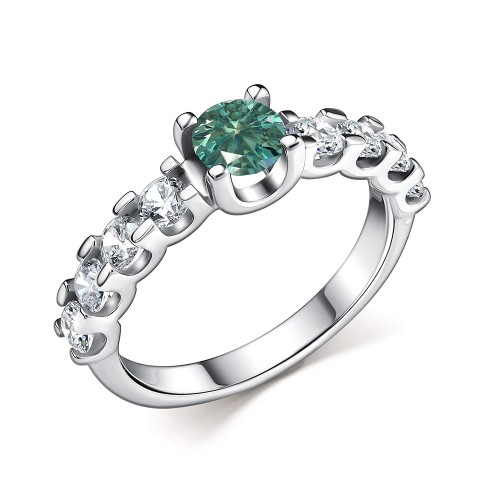 Серебряное кольцо с муассанитом