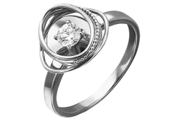 Кольцо из белого золота с фианитом