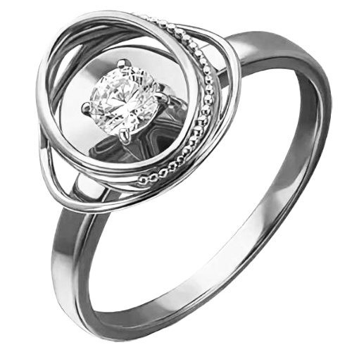 Кольцо из белого золота с фианитом