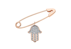 Булавка из золота с фианитом