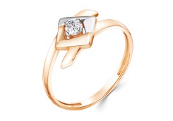 Золотое кольцо с фианитом