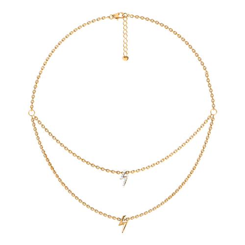 Золотое колье с фианитом