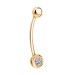Серьга д/пирсинга из золота с фианитом