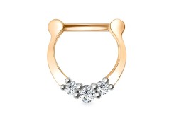Серьга д/пирсинга из золота с фианитом