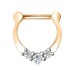 Серьга д/пирсинга из золота с фианитом