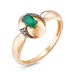 Золотое кольцо с агатом зеленым