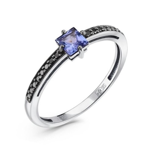 Кольцо из белого золота с танзанитом