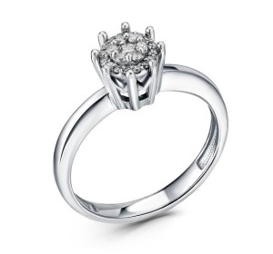 Кольцо из белого золота с бриллиантом