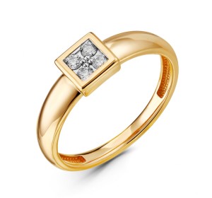 Золотое кольцо с бриллиантом