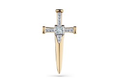 Золотая подвеска с фианитом