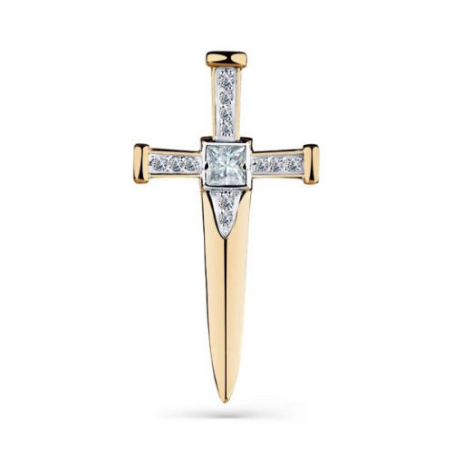 Золотая подвеска с фианитом