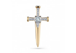 Золотая подвеска с фианитом