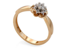 Кольцо из красного золота 585 пробы с фианитом