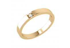 Серебряное кольцо с позолотой с фианитом