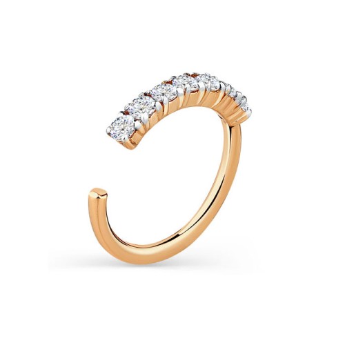 Серьга д/пирсинга из золота с фианитом