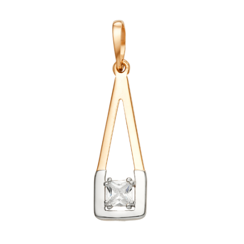 Золотая подвеска с фианитом