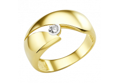 Кольцо из желтого золота с фианитом
