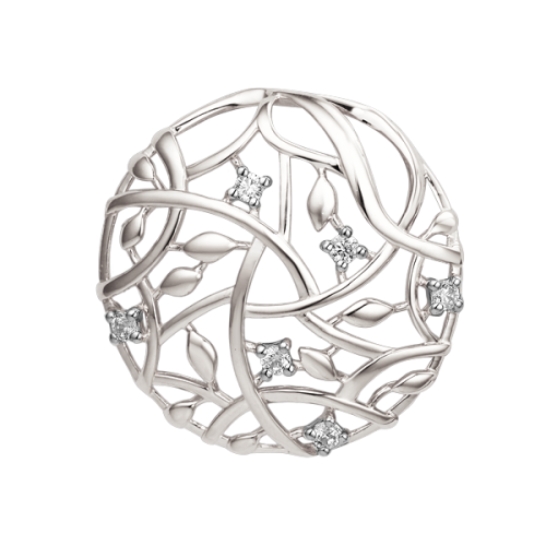 Подвеска из белого золота с фианитом