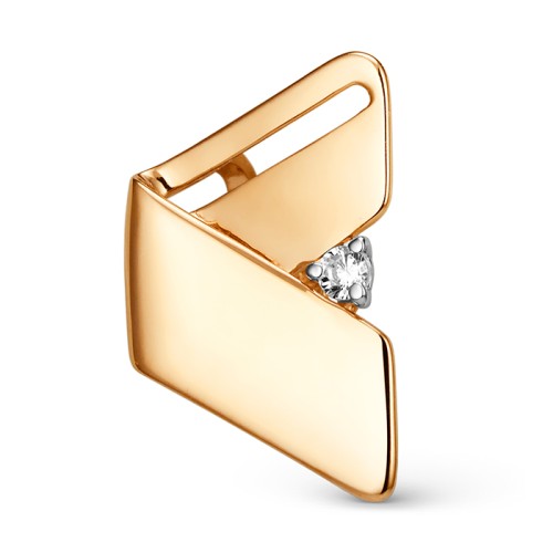 Золотая подвеска с фианитом