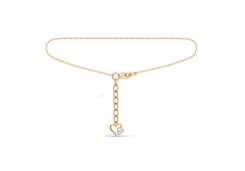 Браслет на ногу из золота с фианитом