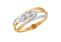 Золотое кольцо с фианитом