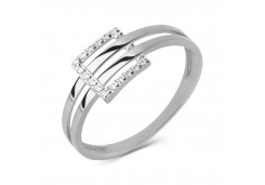 Кольцо из белого золота с фианитом