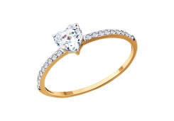 Золотое кольцо с фианитом