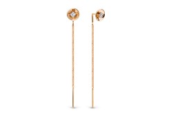 Золотые cерьги с фианитом