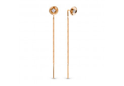 Золотые cерьги с фианитом