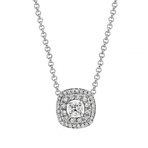 Колье из белого золота с бриллиантом