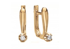 Золотые cерьги с бриллиантом