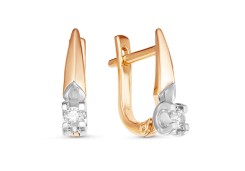 Золотые cерьги с бриллиантом