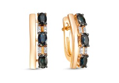 Золотые cерьги с сапфиром