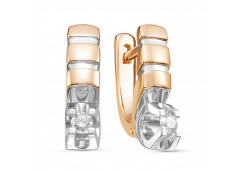 Золотые cерьги с бриллиантом