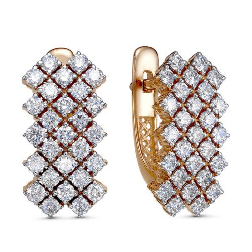 Золотые cерьги с бриллиантом