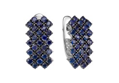 Серьги из белого золота с сапфиром